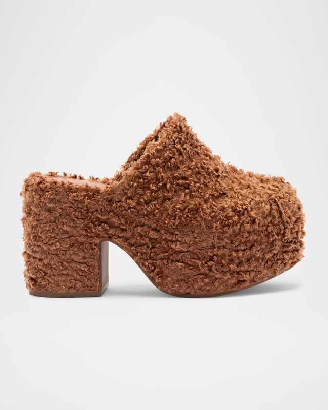 Miso Faux Fur Platform Clogs